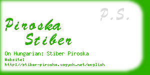piroska stiber business card